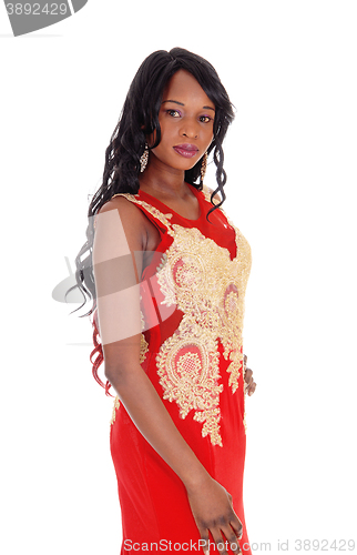 Image of Beautiful African American woman in closeup.