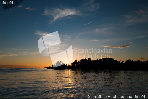 Image of sunset over water