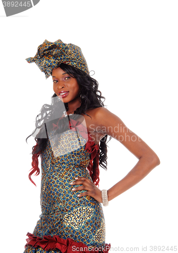 Image of Lovely African American woman portrait.