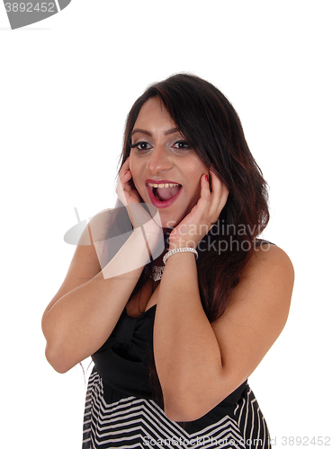 Image of Laughing young happy woman.