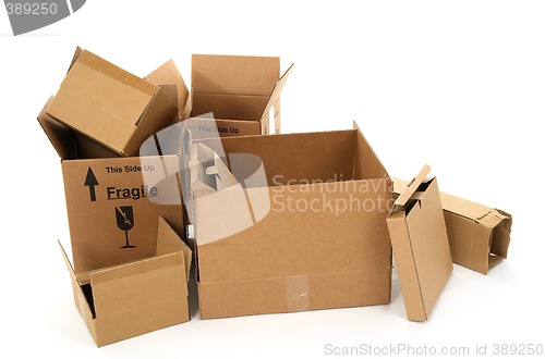 Image of Cardboard boxes on white background