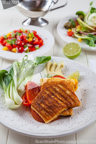 Image of Grilled cheese with salsa salad 