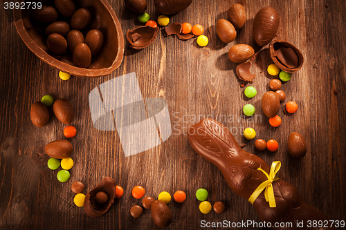 Image of Easter chocolate background