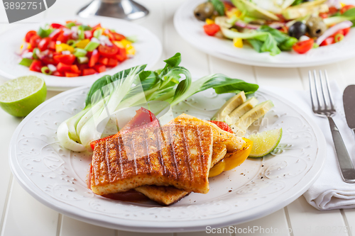 Image of Grilled cheese with salsa salad 