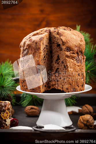Image of Chocolate panettone cake for Christmas
