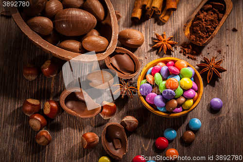Image of Easter chocolate background