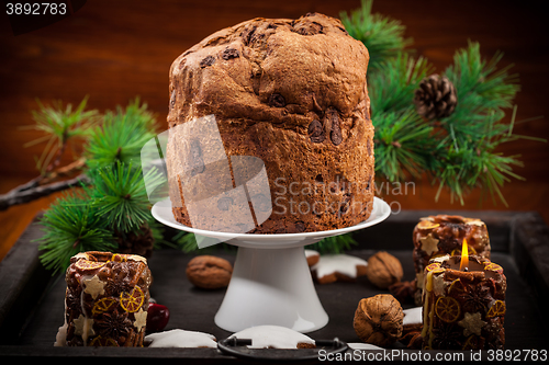 Image of Chocolate panettone cake for Christmas