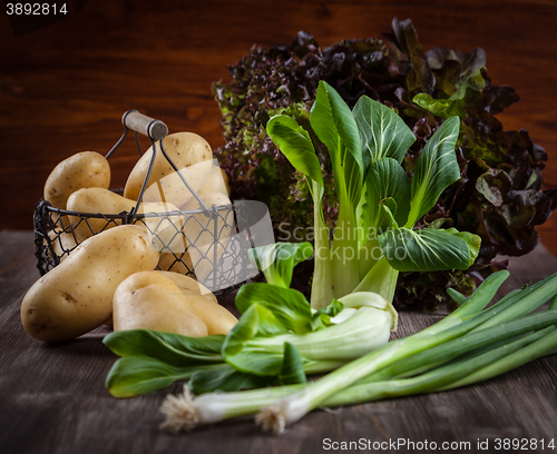 Image of Raw vegetables with spices