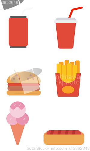 Image of Fast food products. 