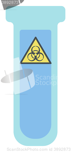 Image of Test tube with biohazard sign.