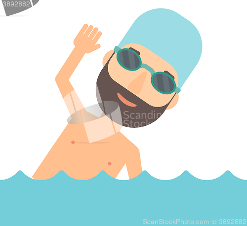 Image of Swimmer training in pool.