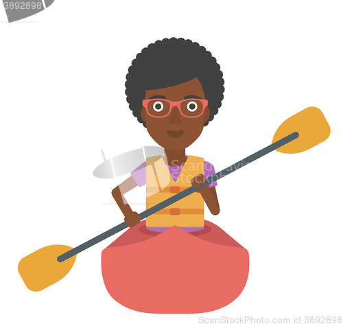 Image of Woman riding in canoe.