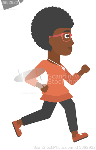Image of Business woman running