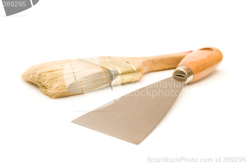 Image of Paintbrush and putty knife