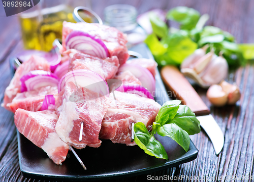 Image of raw meat for kebab