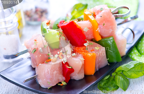 Image of raw chicken kebab