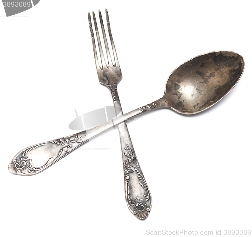 Image of fork and spoon isolated