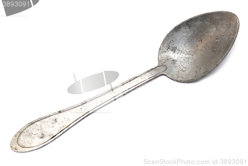 Image of old spoon on white