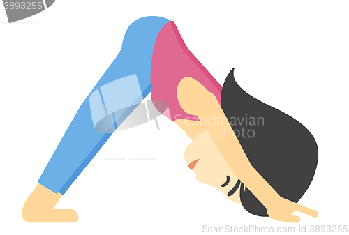 Image of Woman practicing yoga.