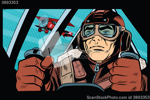 Image of Pilot flying military aircraft