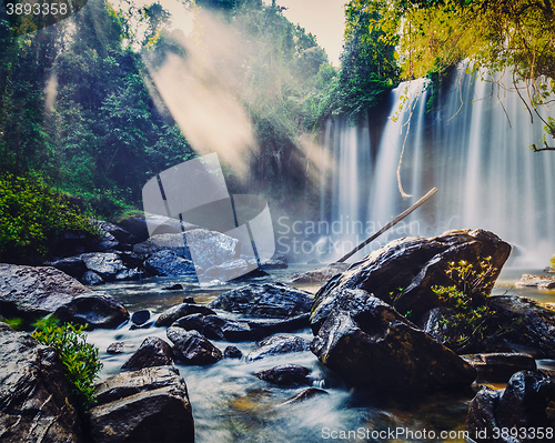 Image of Tropical waterfall in Cambodia