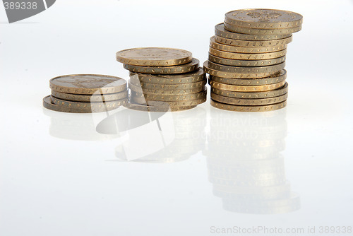 Image of coins on white