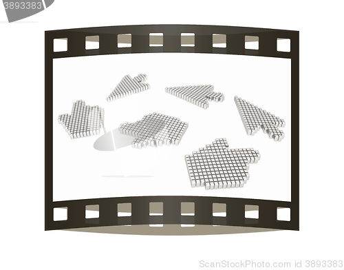 Image of Set of Link selection computer mouse cursor on white background. The film strip