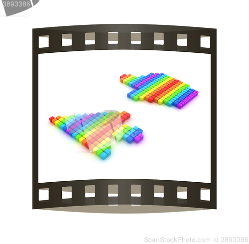 Image of Set of Link selection computer mouse cursor on white background. The film strip