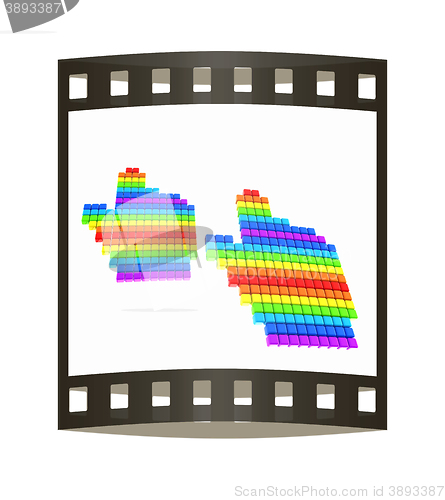 Image of Set of Link selection computer mouse cursor on white background. The film strip