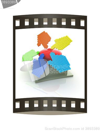 Image of Emergency Button 3d icon. The film strip