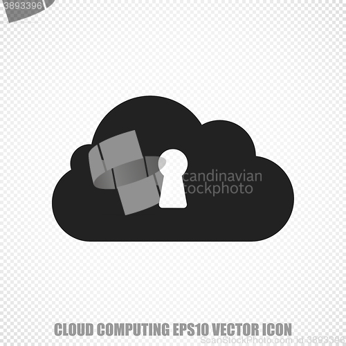 Image of Cloud technology vector Cloud With Keyhole icon. Modern flat design.