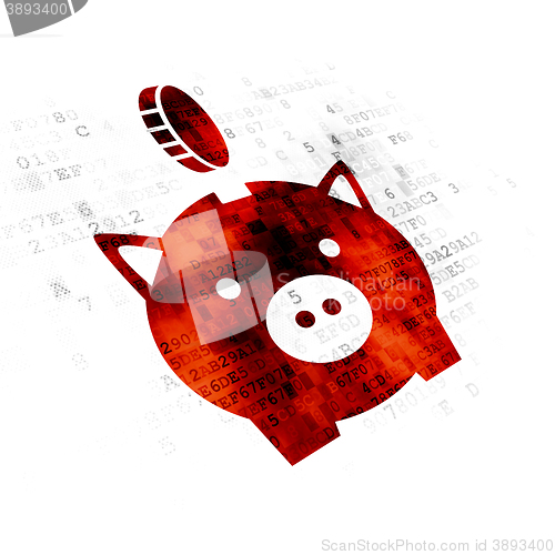 Image of Banking concept: Money Box With Coin on Digital background
