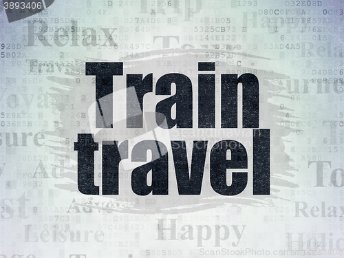 Image of Tourism concept: Train Travel on Digital Data Paper background
