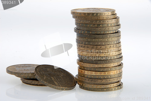 Image of coins on white