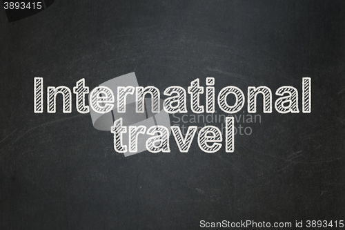 Image of Tourism concept: International Travel on chalkboard background