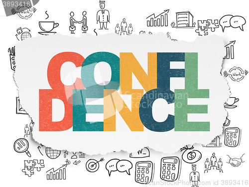 Image of Finance concept: Confidence on Torn Paper background
