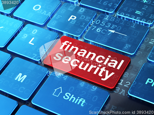 Image of Privacy concept: Financial Security on computer keyboard background