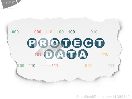 Image of Privacy concept: Protect Data on Torn Paper background