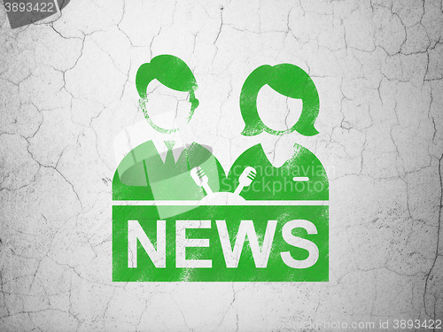 Image of News concept: Anchorman on wall background