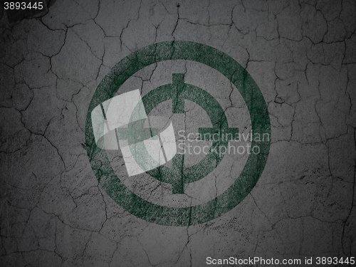 Image of Finance concept: Target on grunge wall background