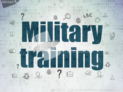 Image of Studying concept: Military Training on Digital Data Paper background
