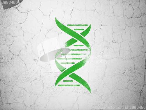 Image of Science concept: DNA on wall background