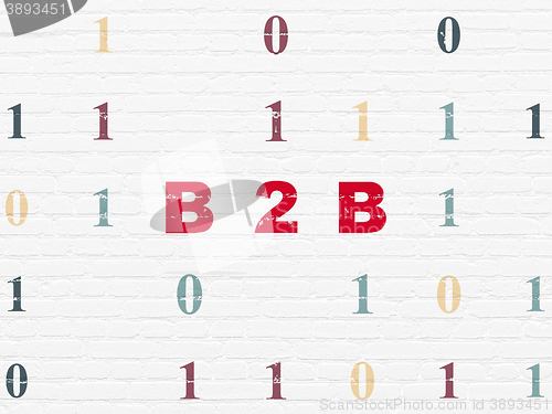 Image of Business concept: B2b on wall background