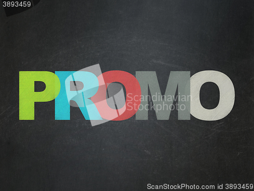 Image of Marketing concept: Promo on School board background