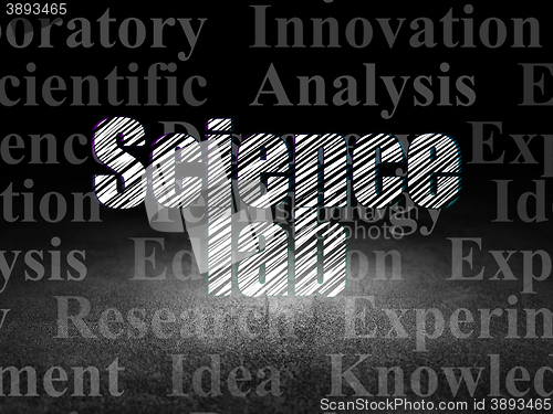 Image of Science concept: Science Lab in grunge dark room