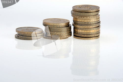 Image of coins on white