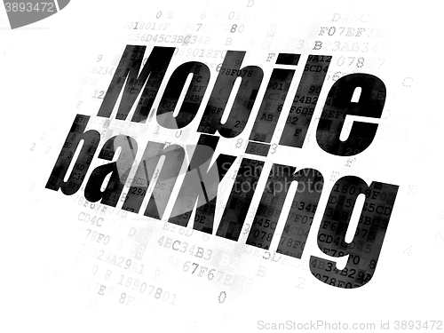 Image of Money concept: Mobile Banking on Digital background