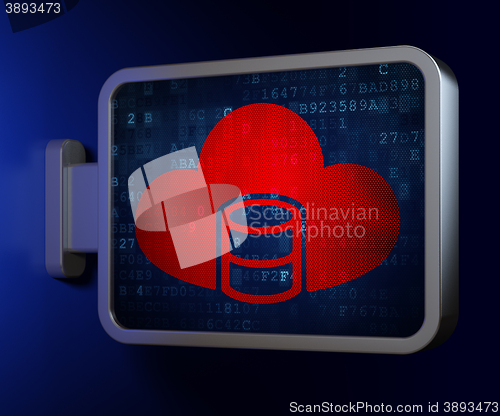 Image of Software concept: Database With Cloud on billboard background