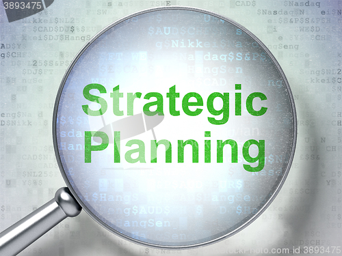 Image of Business concept: Strategic Planning with optical glass