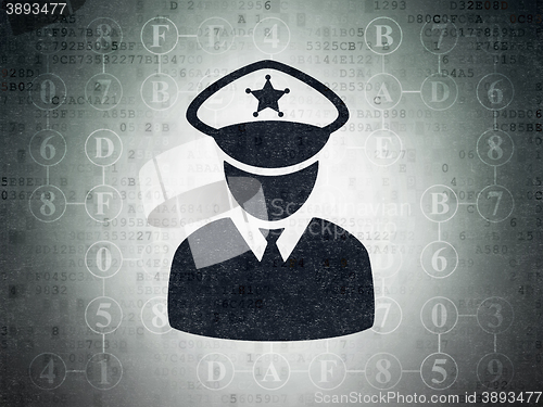 Image of Safety concept: Police on Digital Data Paper background